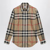Burberry Slim-fit cotton twill check shirt in archive beige