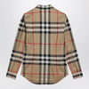 Burberry Slim-fit cotton twill check shirt in archive beige