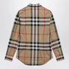 Burberry Slim-fit cotton twill check shirt in archive beige