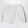 Burberry White shorts with Check trims