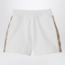  Burberry White shorts with Check trims
