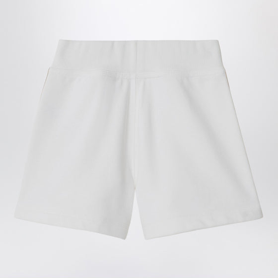 Burberry White shorts with Check trims