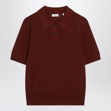  Burberry Bordeaux wool polo shirt
