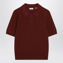  Burberry Bordeaux wool polo shirt