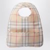 Burberry Light beige bib with Check pattern