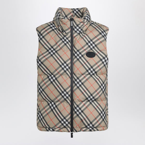Burberry Check-pattern padded gilet with zip