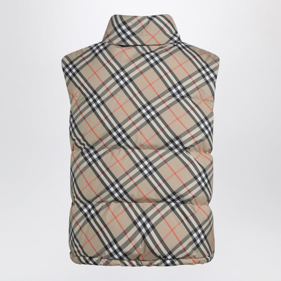 Burberry Check-pattern padded gilet with zip
