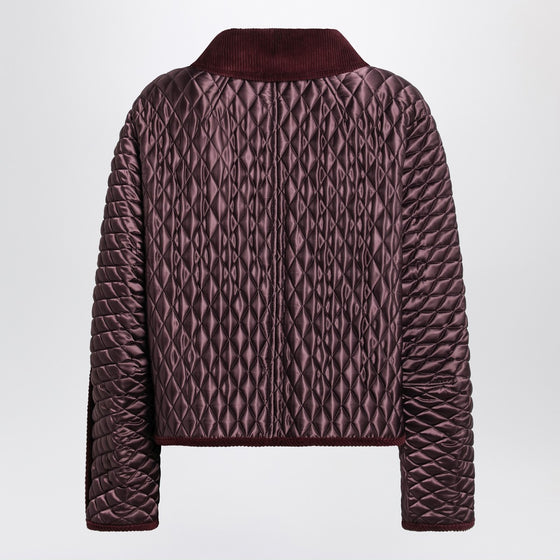 Burberry Mahogany Floriston cropped quilted nylon jacket
