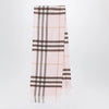 Burberry Pink cashmere scarf with a checked pattern