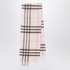 Burberry Pink cashmere scarf with a checked pattern