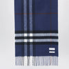 Burberry Blue cashmere scarf with a checked pattern