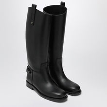  Burberry Black Cavalier leather boots
