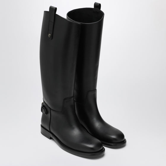 Burberry Black Cavalier leather boots