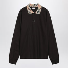  Burberry Brown polo shirt with Check collar