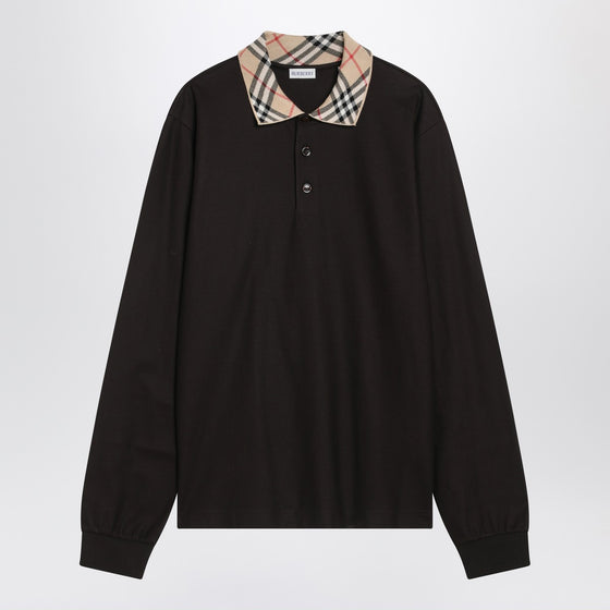 Burberry Brown polo shirt with Check collar
