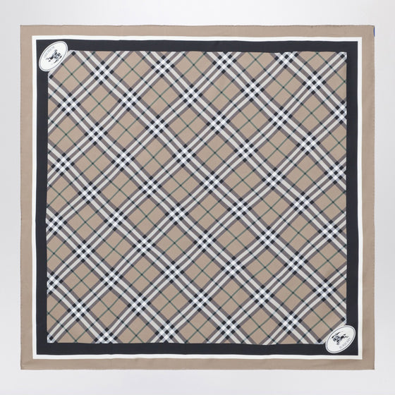 Burberry Silk scarf Check light brown
