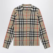  Burberry Beige Check cashmere and wool cardigan