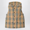 Burberry Nylon sleeveless down jacket with Check motif