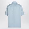 GUCCI Light blue cotton shirt with GG jacquard