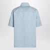 GUCCI Light blue cotton shirt with GG jacquard