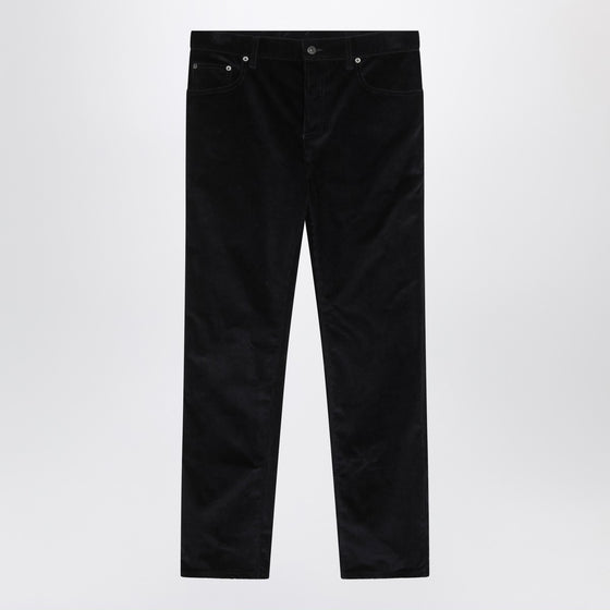 Burberry Dark blue cotton corduroy trousers