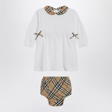  Burberry White set with Check motif trims