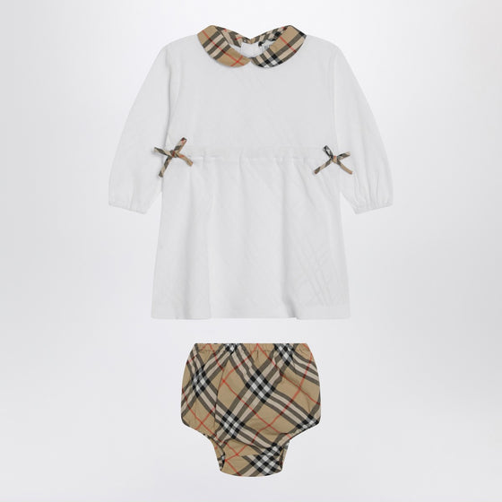 Burberry White set with Check motif trims