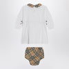 Burberry White set with Check motif trims