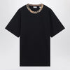 Burberry Navy T-shirt with Check trims