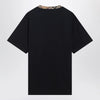 Burberry Navy T-shirt with Check trims