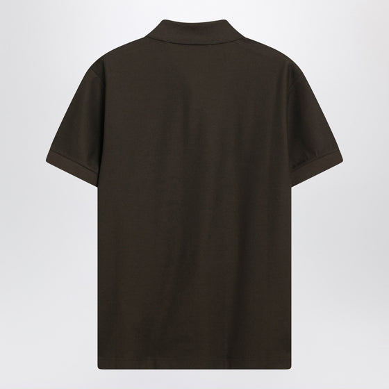 Burberry Dark green cotton polo shirt with EKD