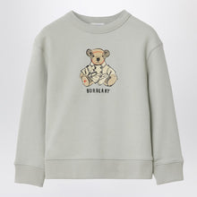  Burberry Limestone gray sweatshirt with bear wearing trench coat