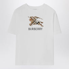  Burberry White cotton T-shirt with EKD Check