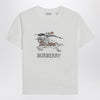 Burberry White cotton T-shirt with EKD design