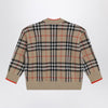 Burberry Beige wool cardigan with Check motif
