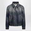 Burberry Coated denim aviator jacket in mid blue