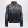 Burberry Coated denim aviator jacket in mid blue