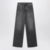 GUCCI Grey stone-washed wide-leg jeans