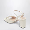 GUCCI White leather sandal with Horsebit