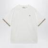 Burberry Cotton jersey T-shirt with Check trim in chalk