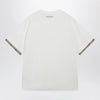 Burberry Cotton jersey T-shirt with Check trim in chalk