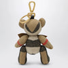 Burberry Thomas teddy bear charm in check cashmere, beige