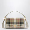 Burberry Note small shoulder bag in coated cotton beige