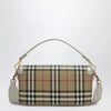 Burberry Note small shoulder bag in coated cotton beige