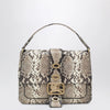 Burberry Small Rider bag in calf leather, Natural/Dk Brown