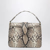 Burberry Small Rider bag in calf leather, Natural/Dk Brown