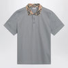 Burberry Grey cotton polo with Check collar