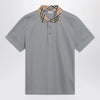 Burberry Grey cotton polo with Check collar