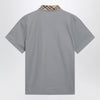 Burberry Grey cotton polo with Check collar