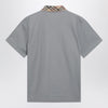 Burberry Grey cotton polo with Check collar